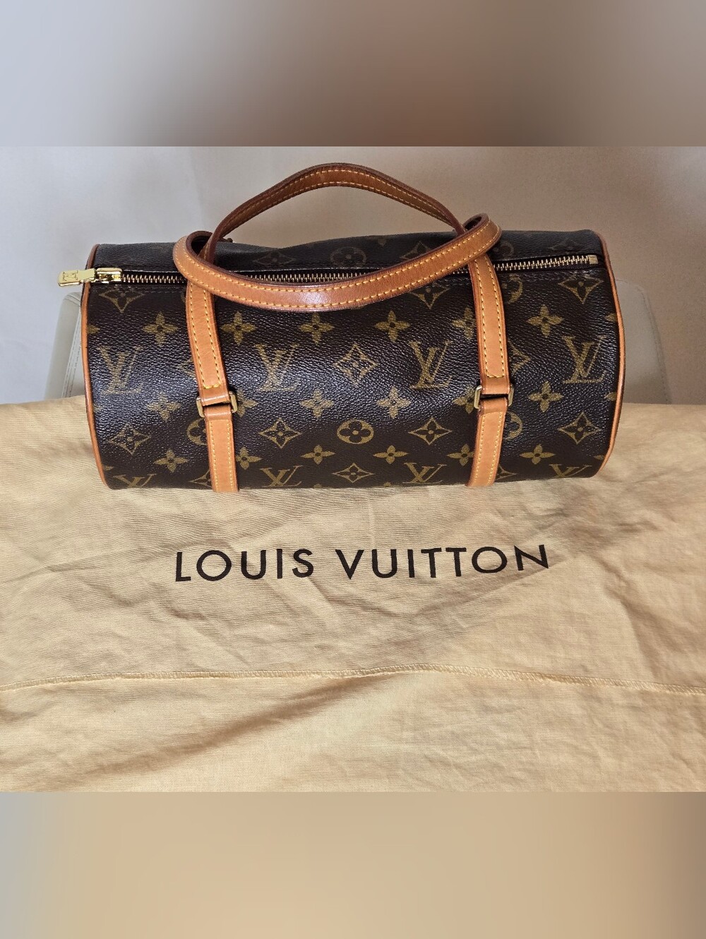 Louis Vuitton Papillon 26 Brown Monogram Canvas Handle Bag
